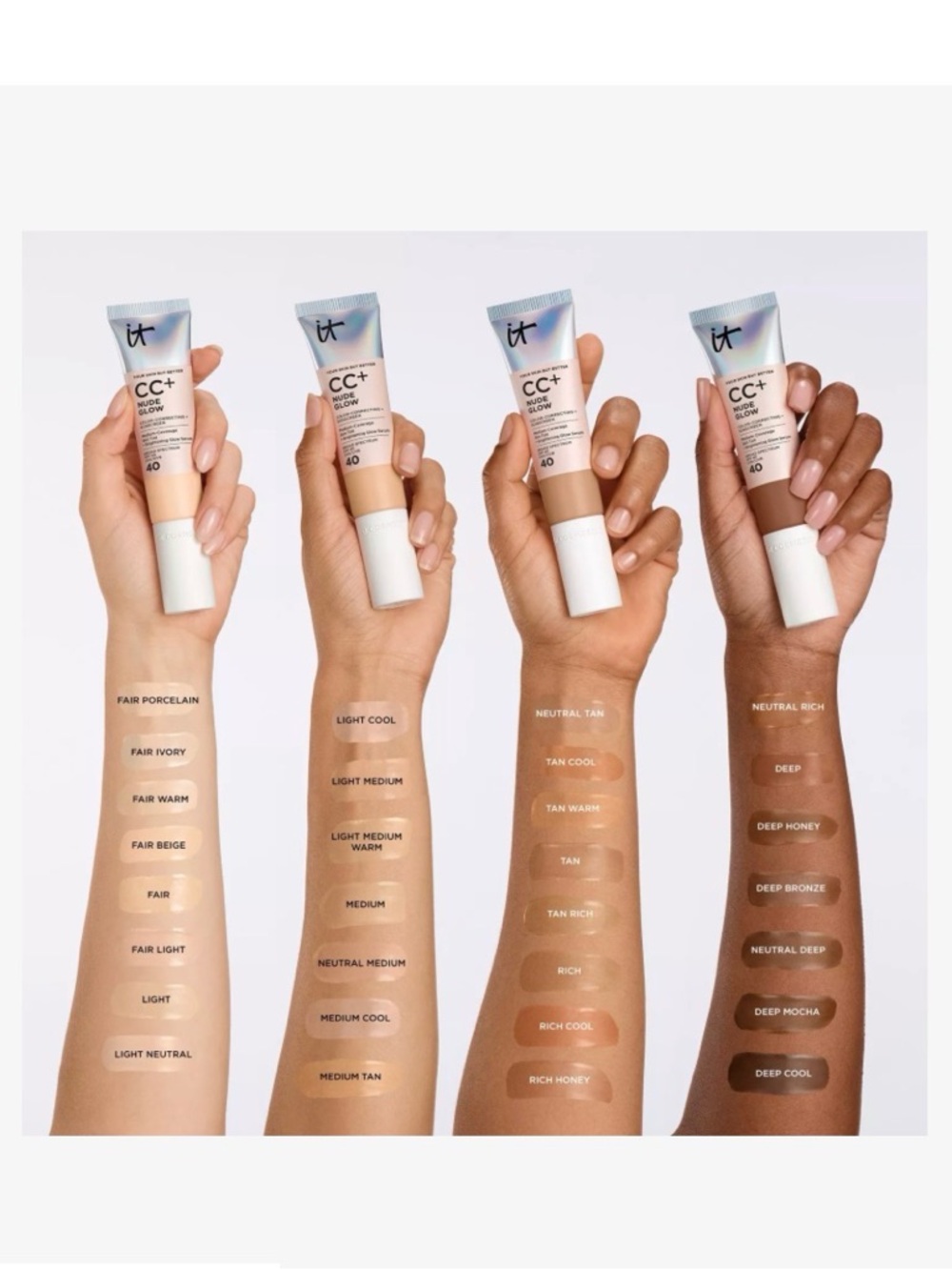CC+ Nude Glow Lightweight Foundation + Glow Serum SPF 40 Neutral Tan EXP 12/26 - Picture 9 of 16